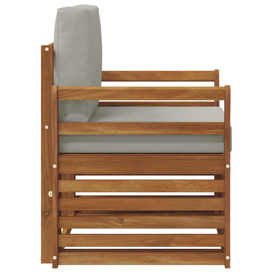 Canapé d’extérieur Bois d'acacia massif et polyester Naturel - 4