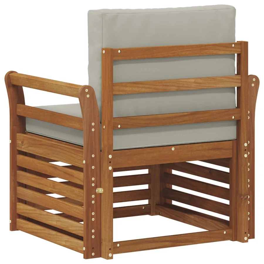 Canapé d’extérieur Bois d'acacia massif et polyester Naturel - 5