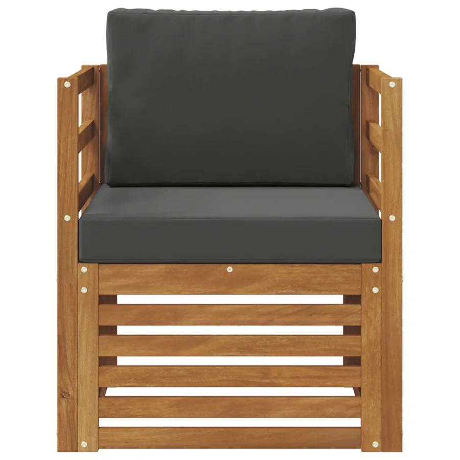 Canapé d’extérieur Bois d'acacia massif et polyester Naturel - 3