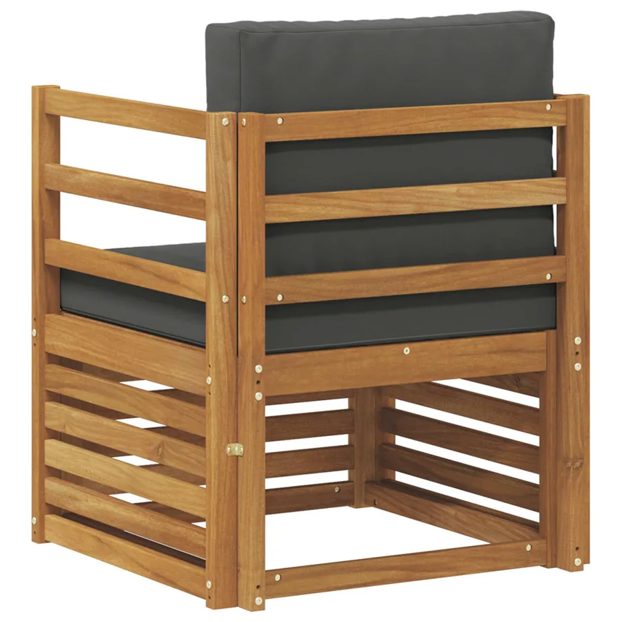 Canapé d’extérieur Bois d'acacia massif et polyester Naturel - 5
