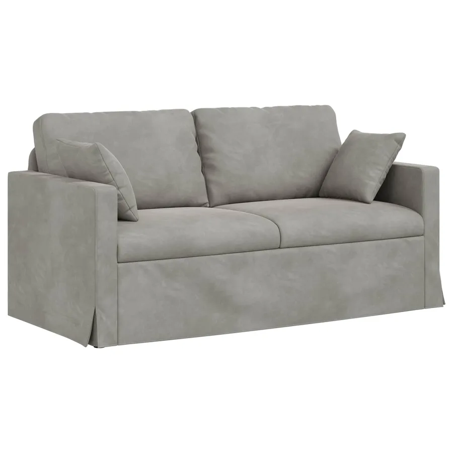 Ensemble de Canapés 2 pcs Gris clair 158 x 78 x 80 cm Velours - 5