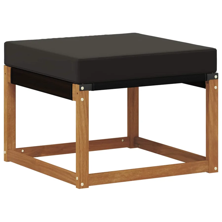 Pouf d'Extérieur Bois d'acacia massif et tissu Textilène - 2