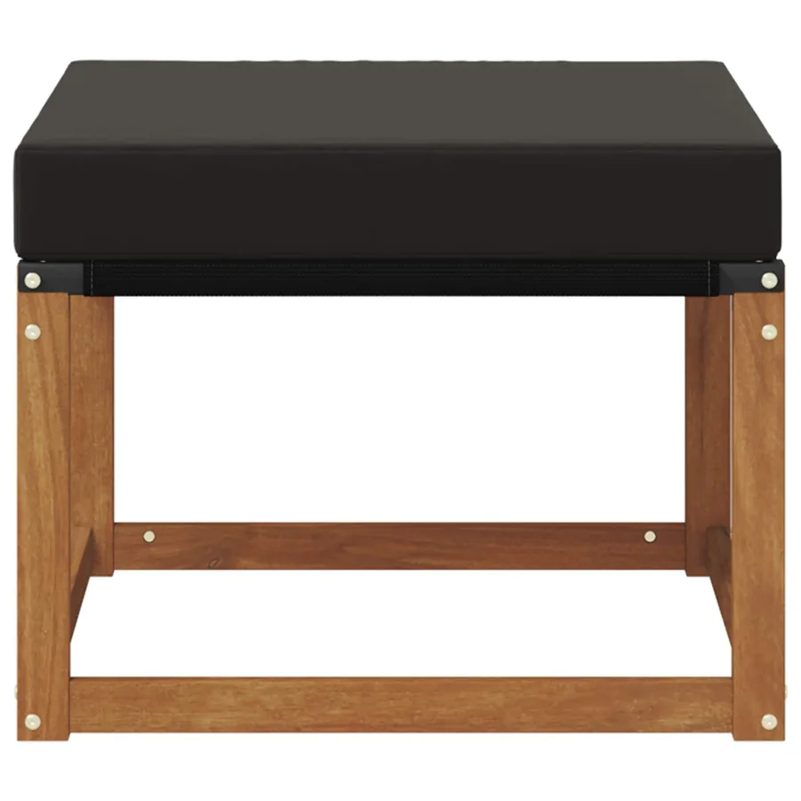 Pouf d'Extérieur Bois d'acacia massif et tissu Textilène - 4
