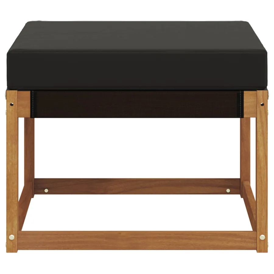 Pouf d'Extérieur Bois d'acacia massif et tissu Textilène - 5
