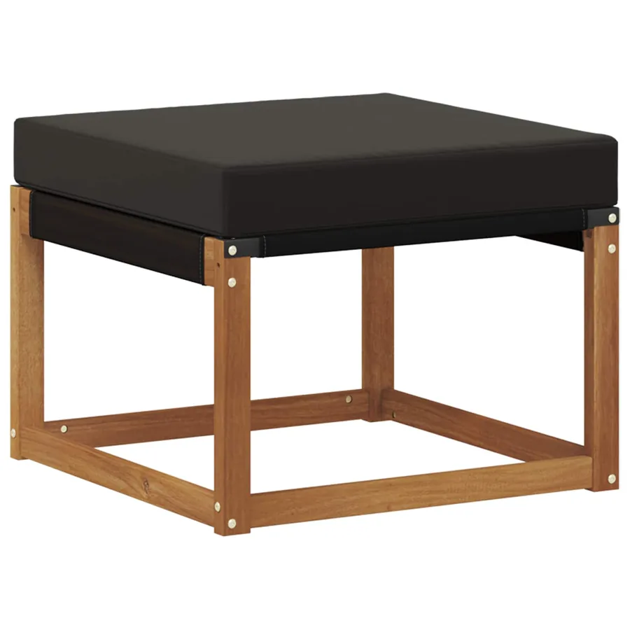 Pouf d'Extérieur Bois d'acacia massif et tissu Textilène - 6