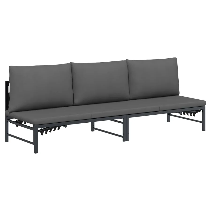 Transat 3 personnes Noir 200 x 62 x 59,5 cm Textilène - 2