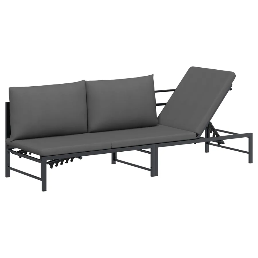 Transat 3 personnes Noir 200 x 62 x 59,5 cm Textilène - 3