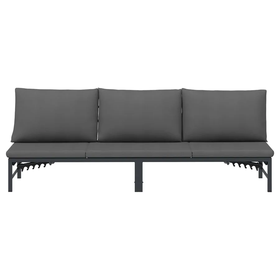 Transat 3 personnes Noir 200 x 62 x 59,5 cm Textilène - 5