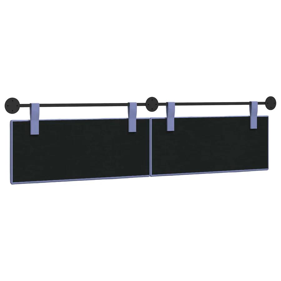 Tête de lit suspendue Bleu denim Tissu - 7