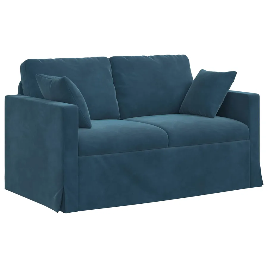 Canapé Bleu 138 x 78 x 80 cm Velours - 2