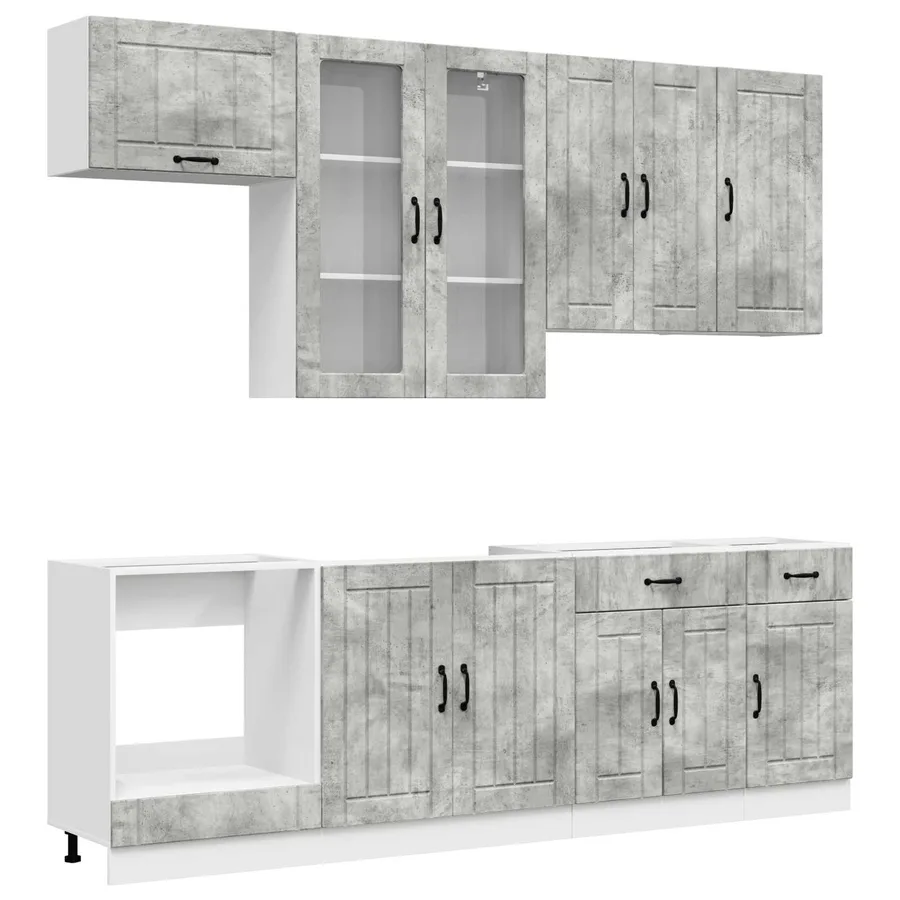 Unité de cuisine LUCCA 8 pcs Gris béton Bois d'ingénierie - 2