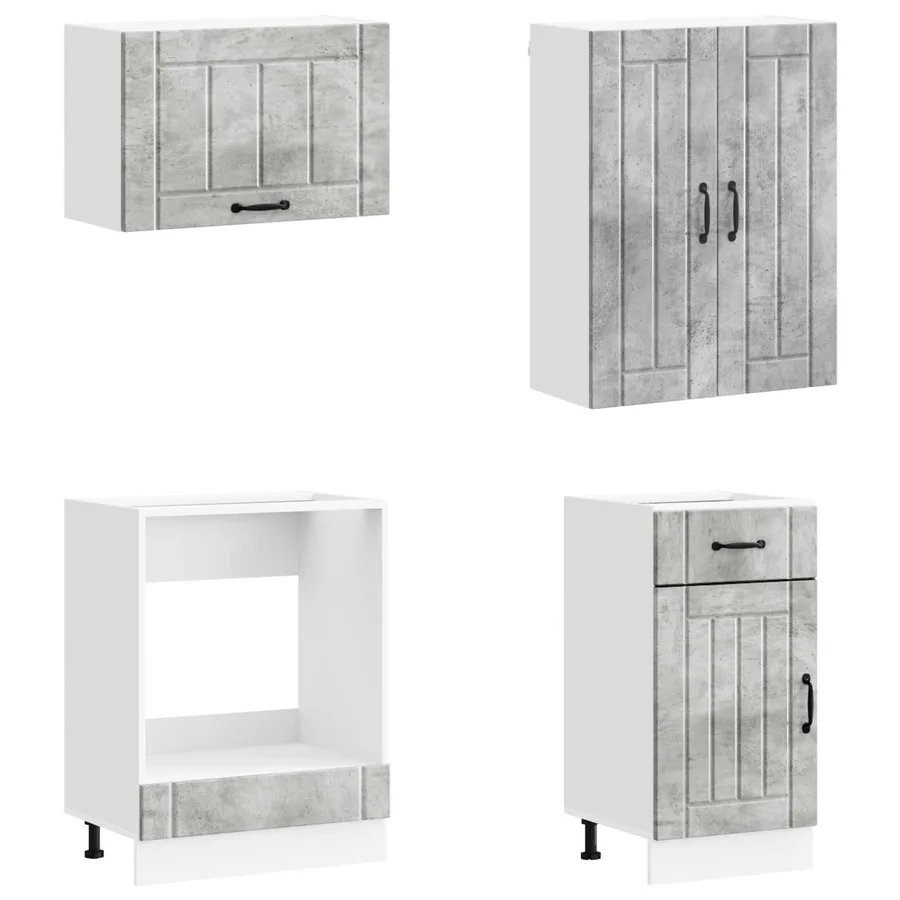 Unité de cuisine LUCCA 8 pcs Gris béton Bois d'ingénierie - 4