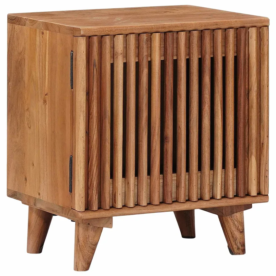 Table de chevet faite main Marron Teck 40 x 30 x 45 cm