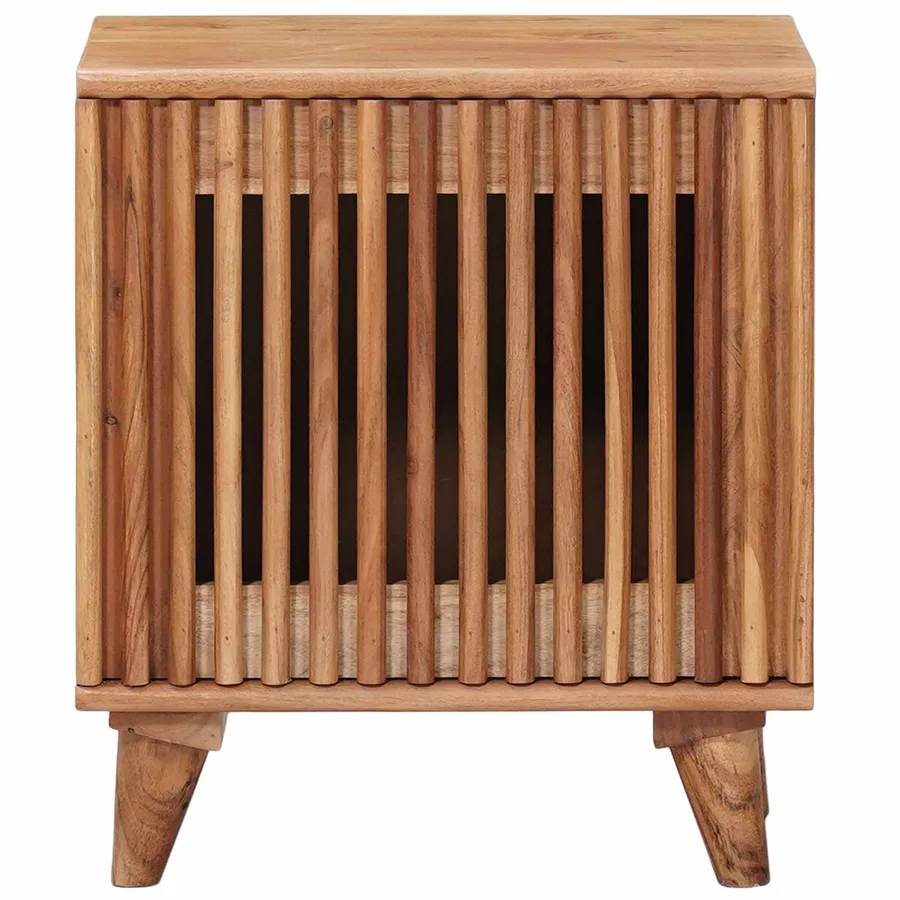 Table de chevet faite main Marron Teck 40 x 30 x 45 cm - 5