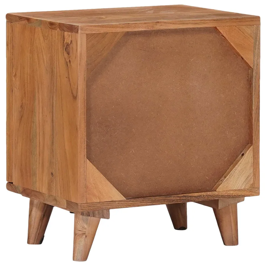 Table de chevet faite main Marron Teck 40 x 30 x 45 cm - 7