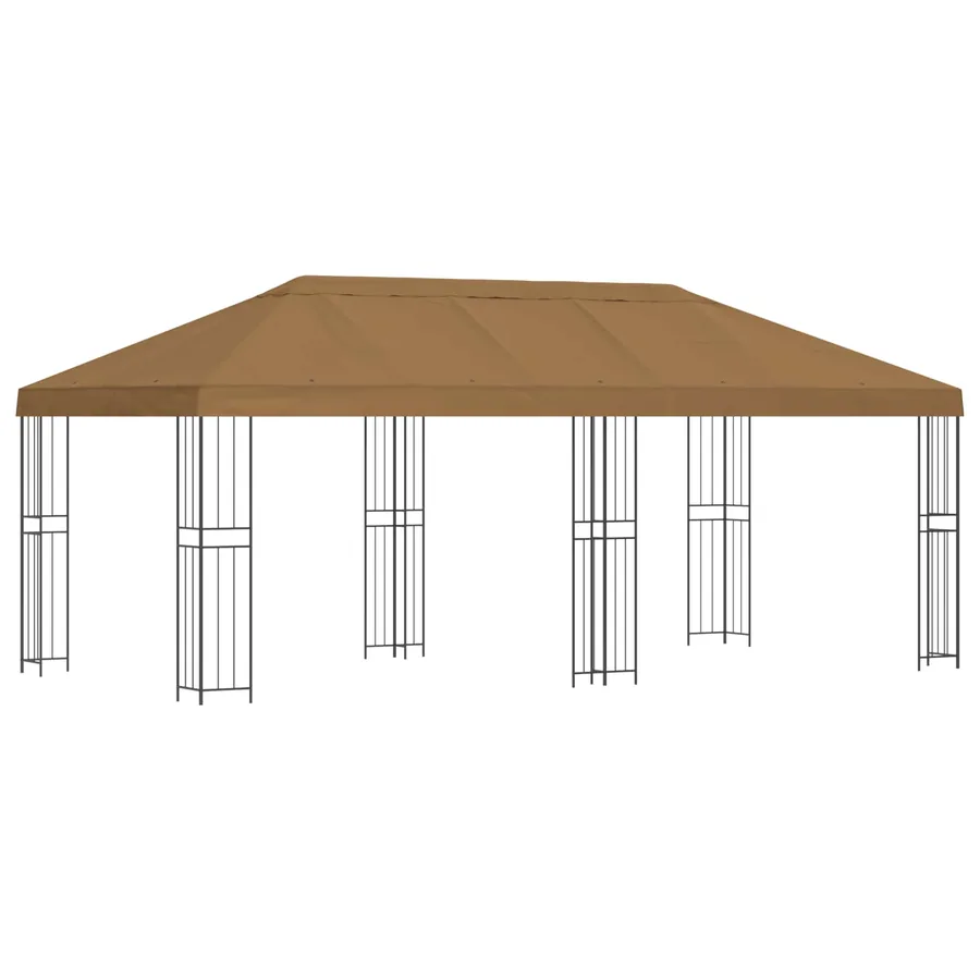 Gazebo avec murs latéraux 6 x 3 m Beige Polyester et Acier 190 - 2