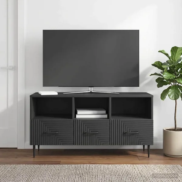 Meuble TV avec tiroir Noir 102 x 34,5 x 50 cm Bois d'ingénierie