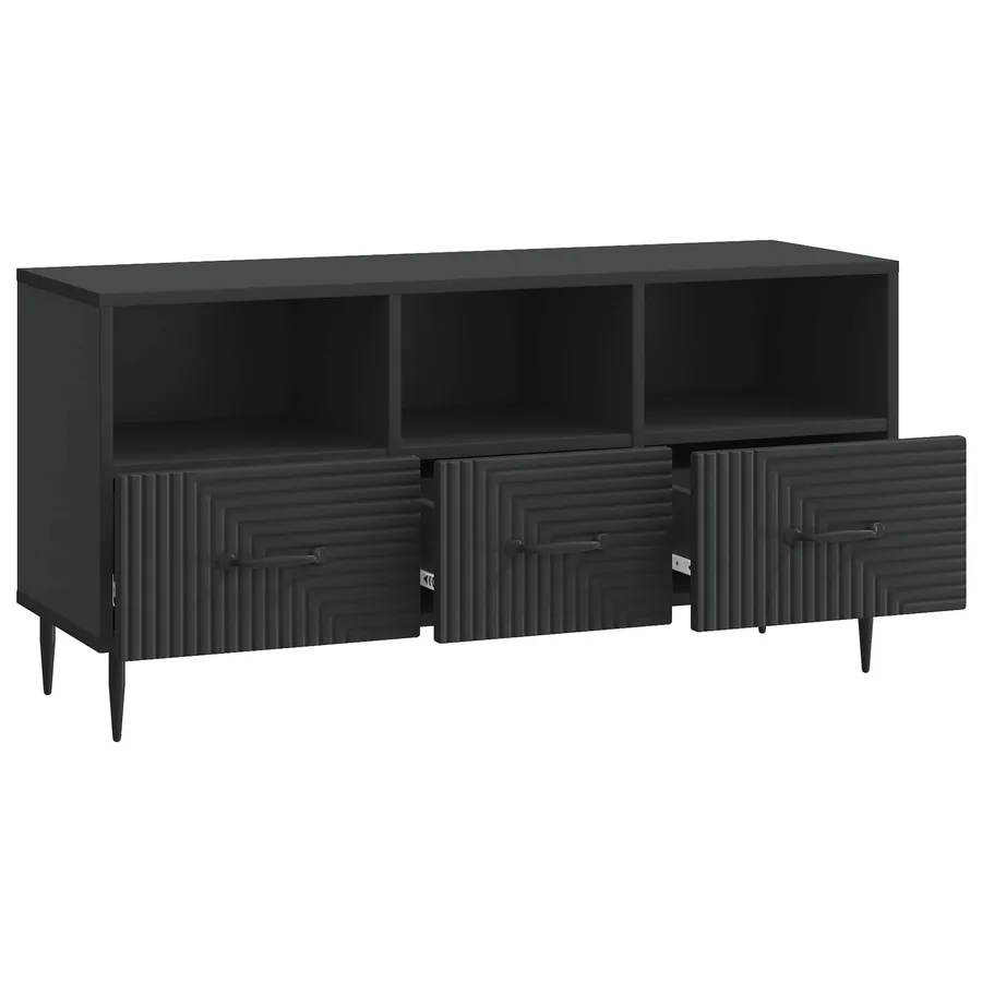 Meuble TV avec tiroir Noir 102 x 34,5 x 50 cm Bois d'ingénierie - 5