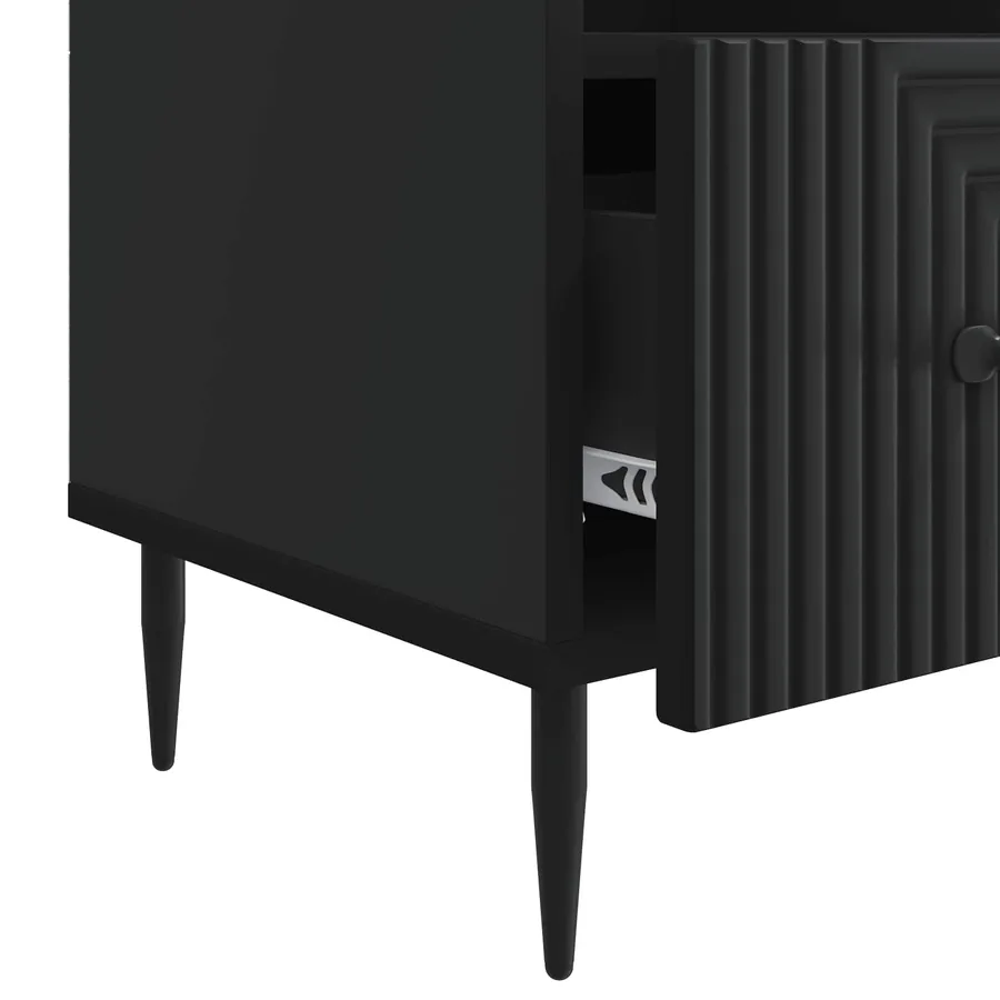Meuble TV avec tiroir Noir 102 x 34,5 x 50 cm Bois d'ingénierie - 9