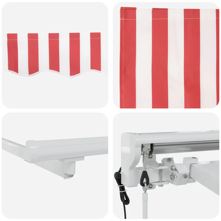 Auvent rétractable électrique Rouge et Blanc 4 × 3 m - 7