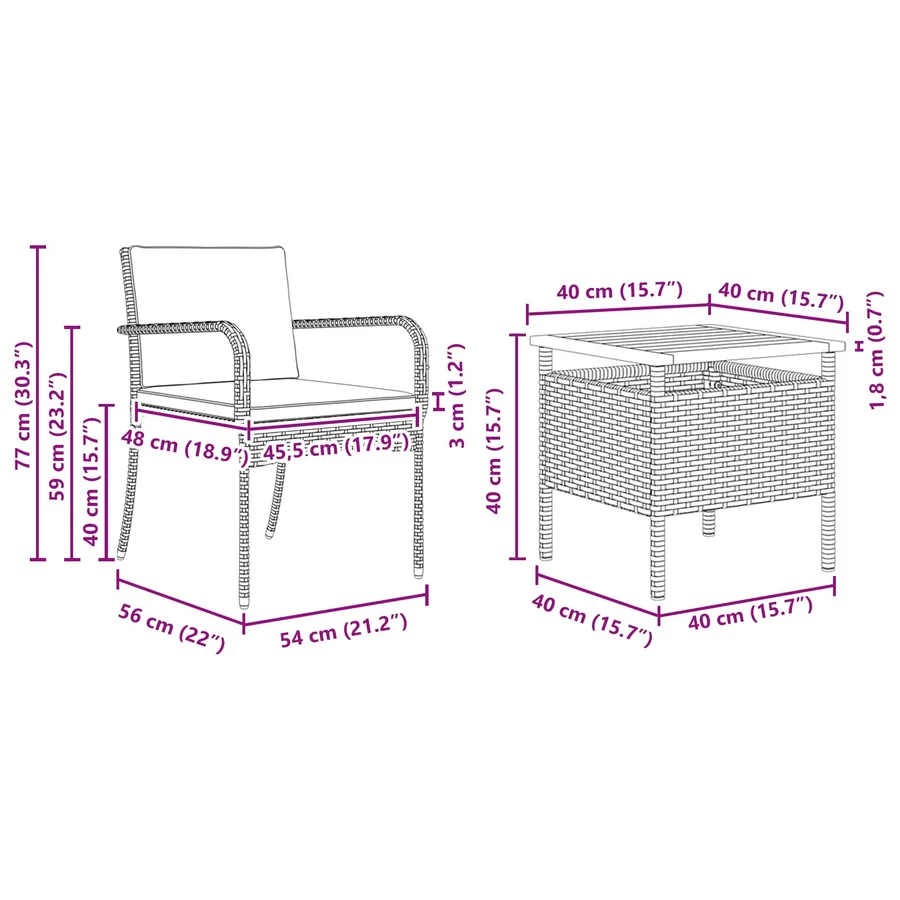 Ensemble de jardin avec coussin acier - 8