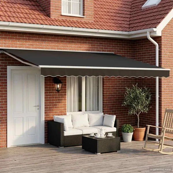 Auvent rétractable électrique Noir 4 × 3 m