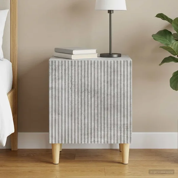 Cabinet de chevet Gris béton 43 x 34,5 x 50 cm