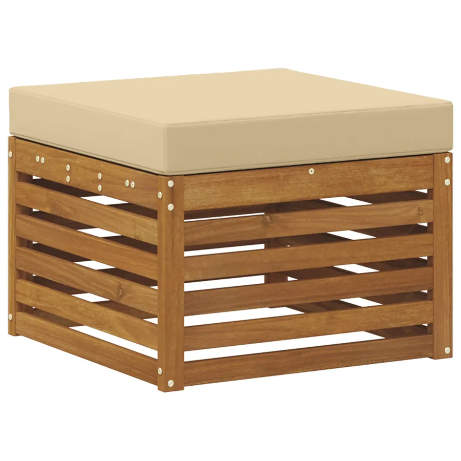 Ensemble de canapé d'angle avec coussin 6 pcs Naturel et Beige - 5