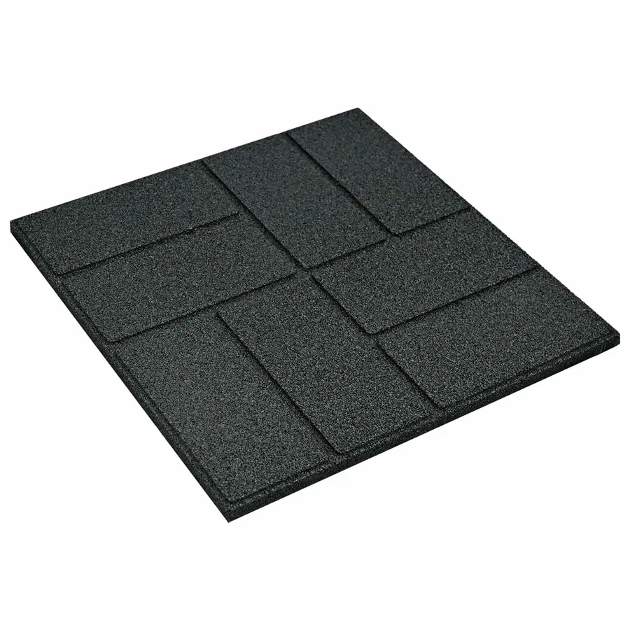 Pierre de marchage 6 pcs Noir 40,5 x 40,5 x 2 cm Caoutchouc - 4