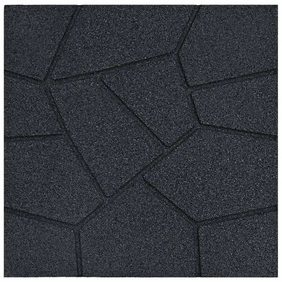 Pierre de marchage 6 pcs Noir 40,5 x 40,5 x 2 cm Caoutchouc - 5