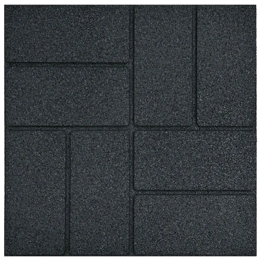 Pierre de marchage 6 pcs Noir 40,5 x 40,5 x 2 cm Caoutchouc - 6