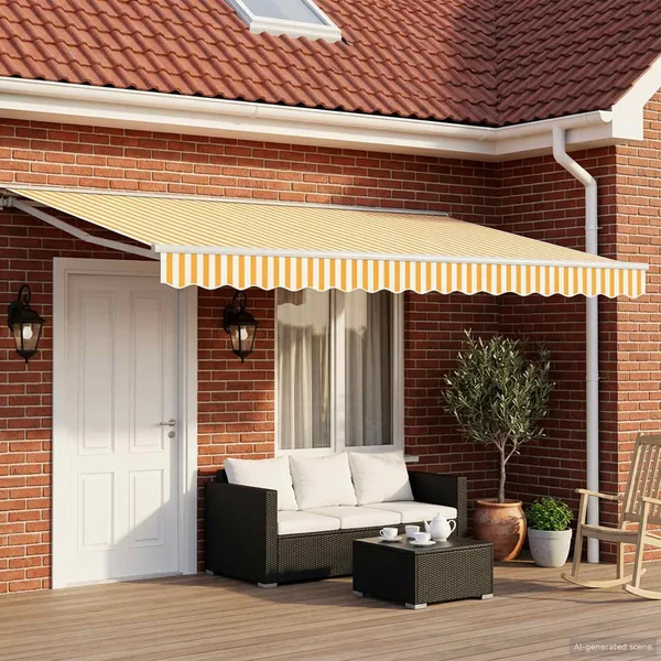 Auvent rétractable électrique Orange 5 x 3 m