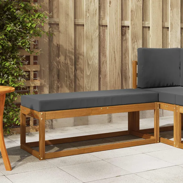Banc de jardin Naturel et Anthracite 115 x 43 x 45 cm