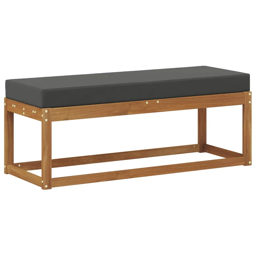 Banc de jardin Naturel et Anthracite 115 x 43 x 45 cm - 2