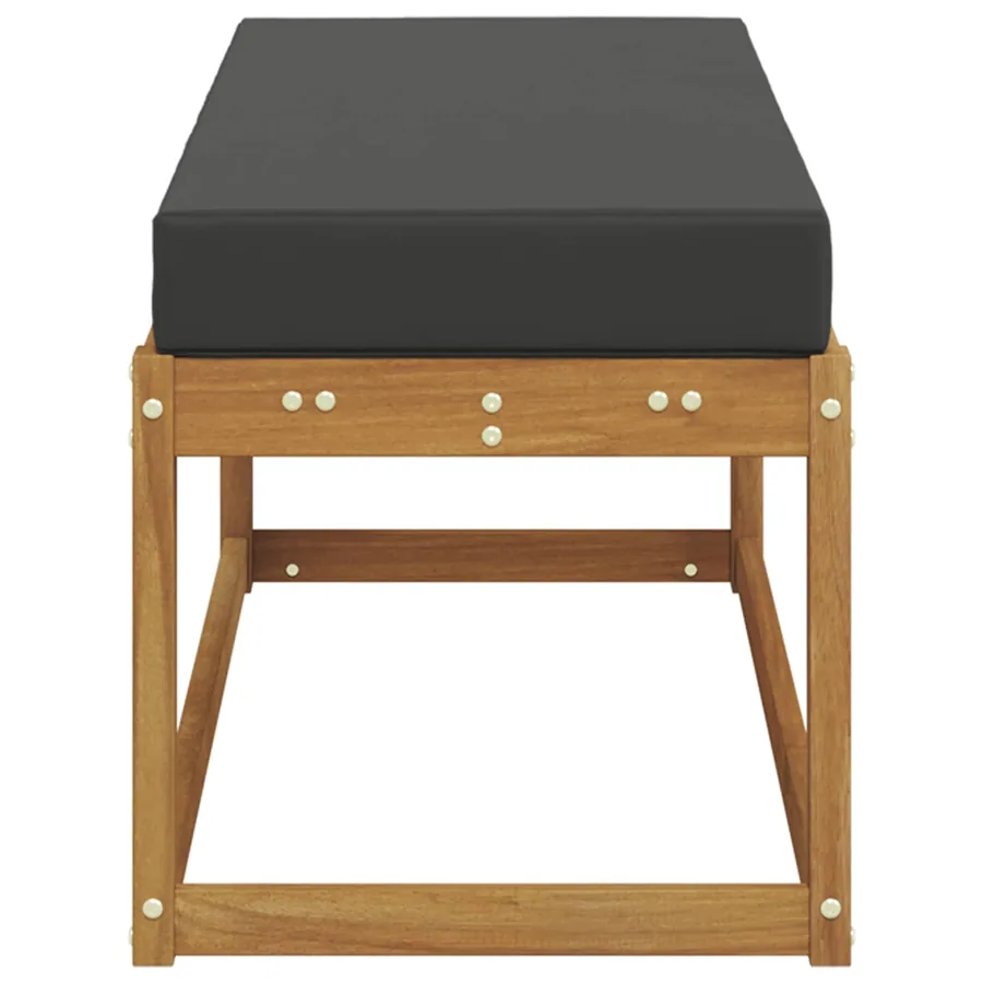 Banc de jardin Naturel et Anthracite 115 x 43 x 45 cm - 4