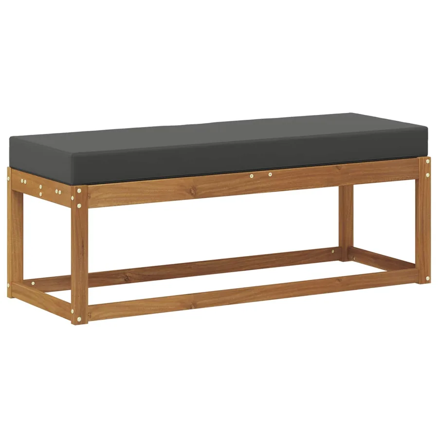 Banc de jardin Naturel et Anthracite 115 x 43 x 45 cm - 5
