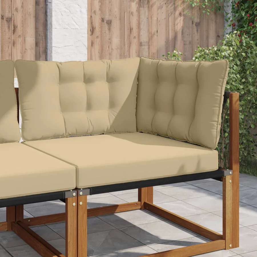 Coussin de canapé d'extérieur Polyester Beige 80 x 43 x 10 cm