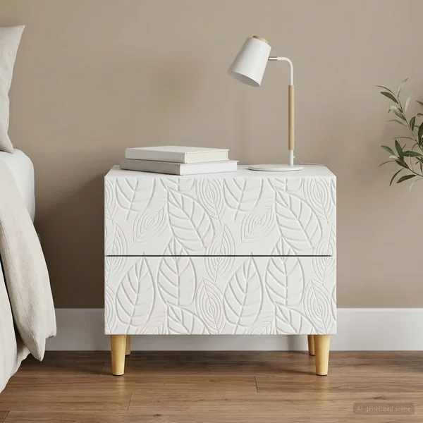 Table de chevet Blanc 62 x 34,5 x 48 cm Bois d'ingénierie