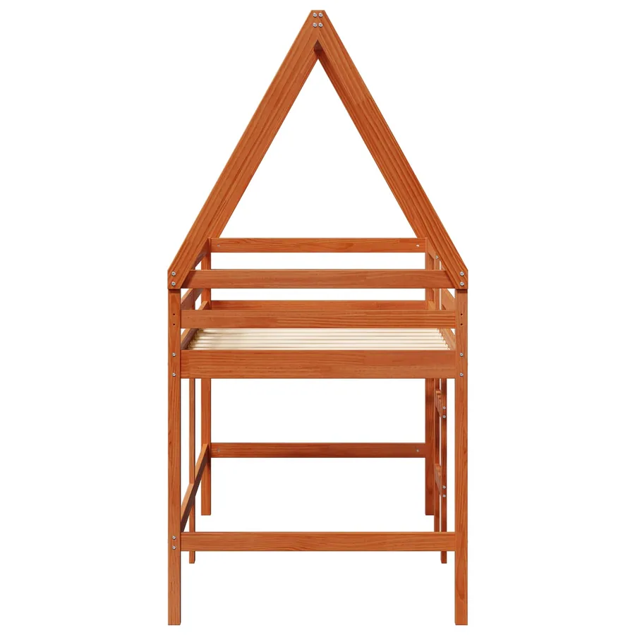 Cadre de lit mezzanine Brun Ciré 90 x 190 cm Pin massif - 7
