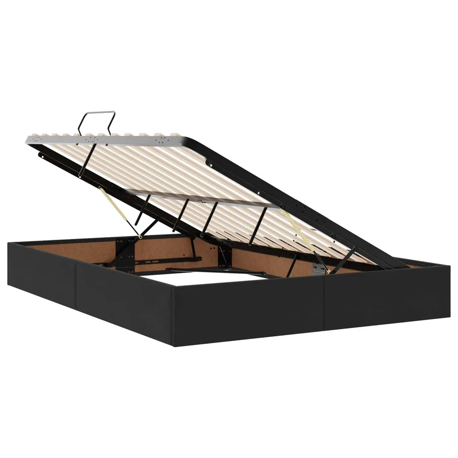 Cadre de lit ottoman avec stockage Noir 140 x 200 cm Velours - 6