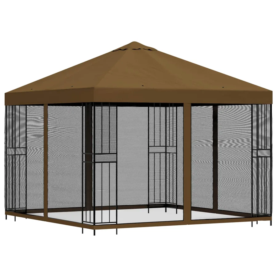 Abri de jardin avec parois 3 x 3 m Taupe Polyester et Acier - 3