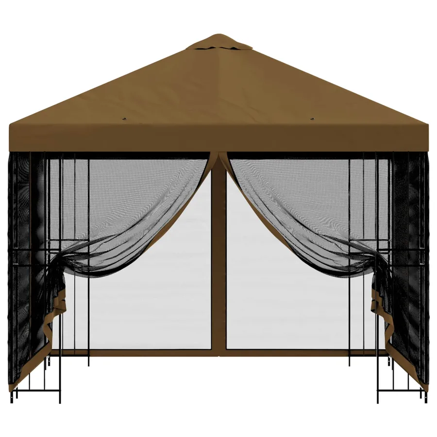 Abri de jardin avec parois 3 x 3 m Taupe Polyester et Acier - 5