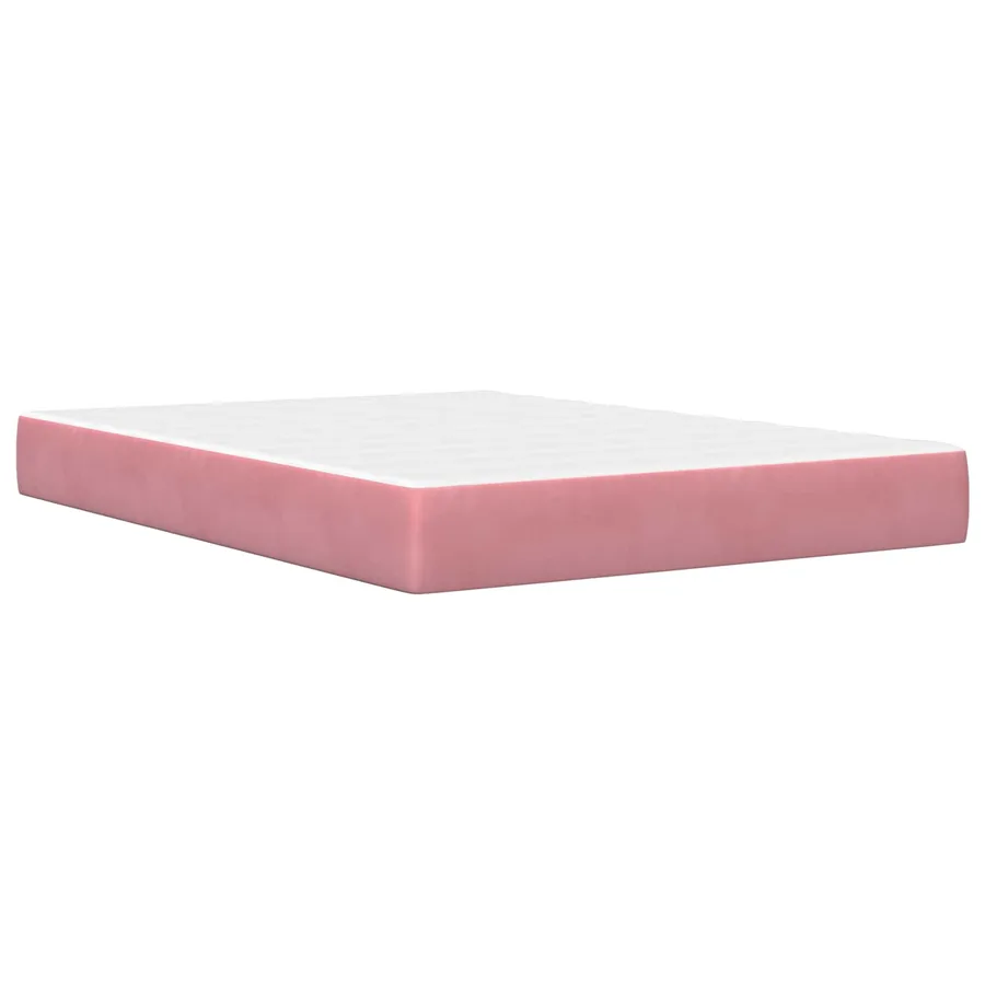 Cadre de lit avec matelas Rose 140 x 190 cm Velours - 5