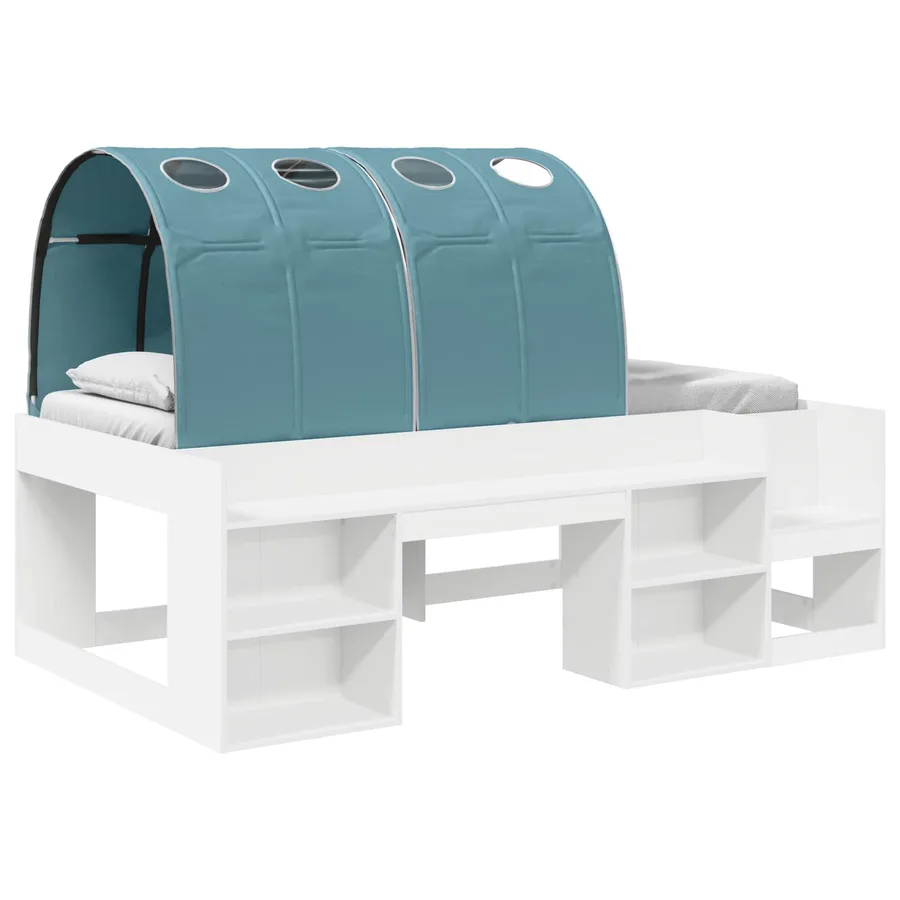 Lit haut pour enfants avec rangement 3 pc Blanc et bleu clair - 2