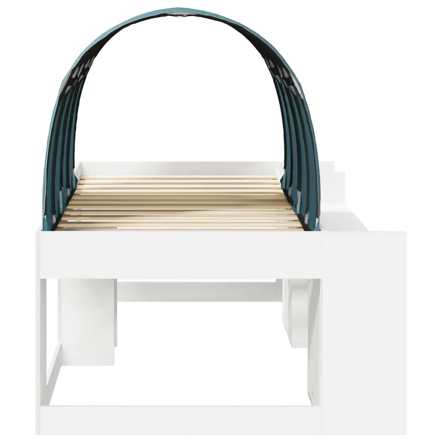 Lit haut pour enfants avec rangement 3 pc Blanc et bleu clair - 7