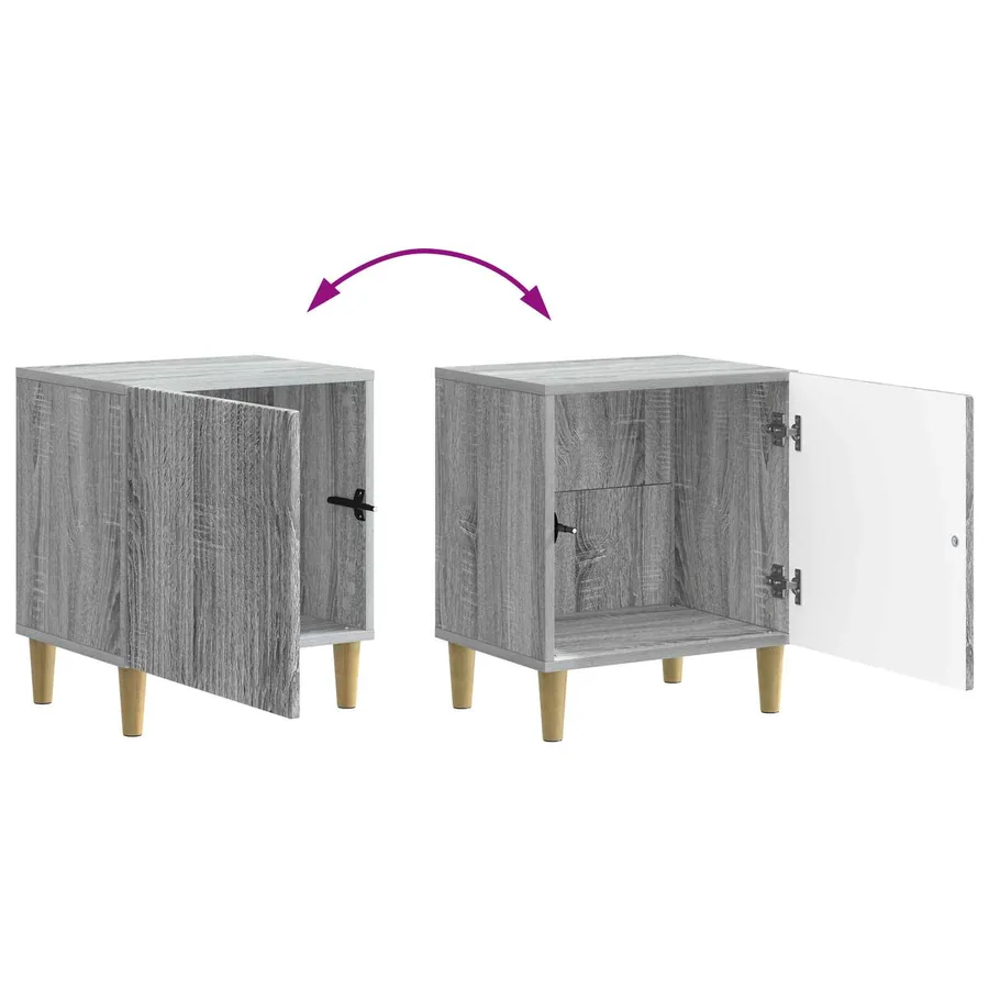 Cabinet de chevet 2 pcs Sonoma gris 43 x 34,5 x 50 cm - 12