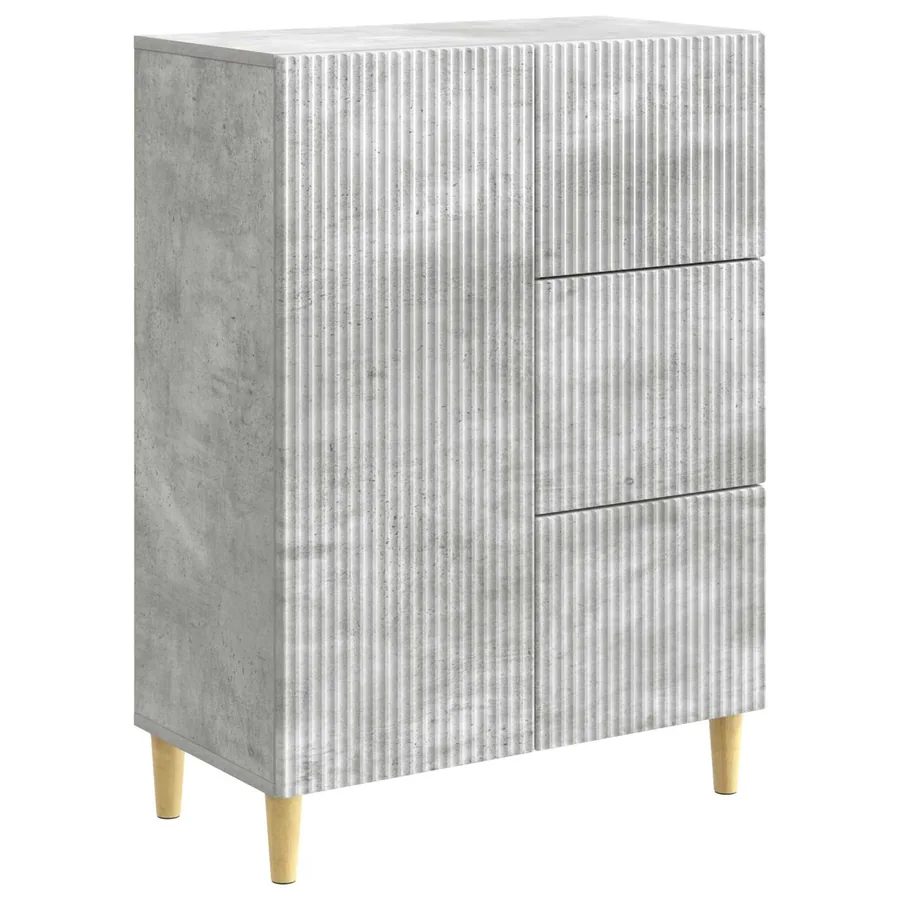 Buffet Gris béton 66 x 34,5 x 90 cm Bois d'ingénierie - 2