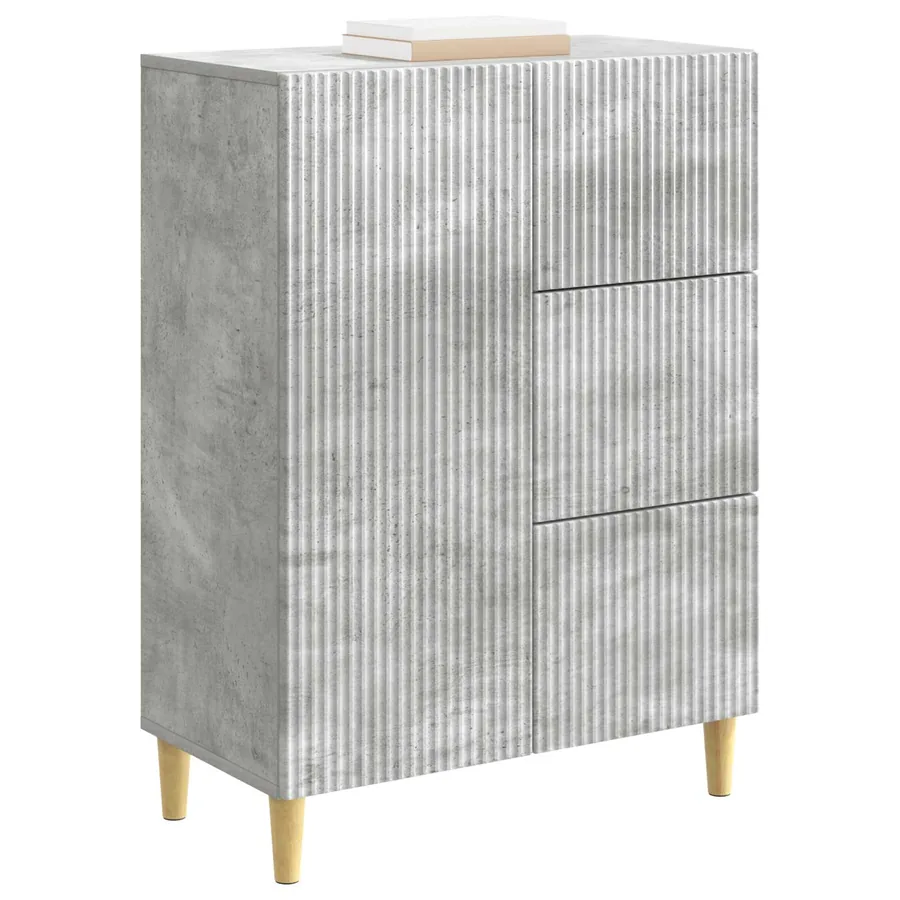 Buffet Gris béton 66 x 34,5 x 90 cm Bois d'ingénierie - 3