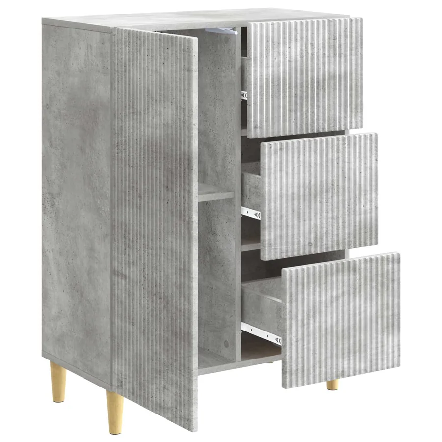 Buffet Gris béton 66 x 34,5 x 90 cm Bois d'ingénierie - 5