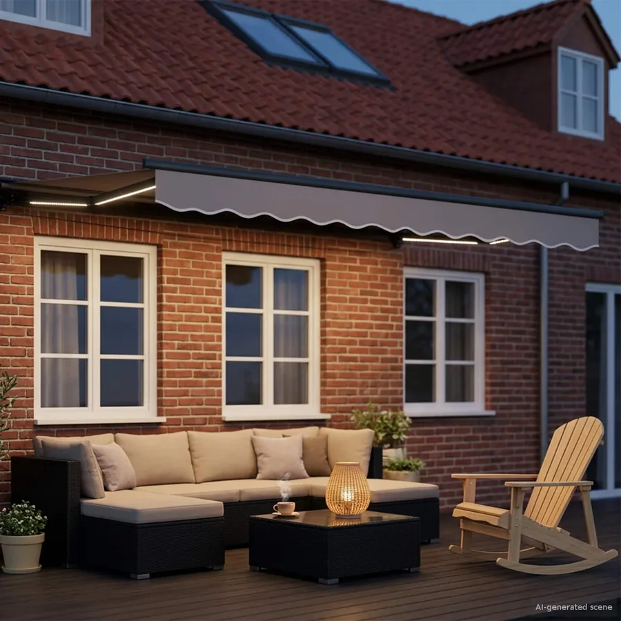 Cadre de store électrique avec LED Anthracite 3 x 2,5 m - 3
